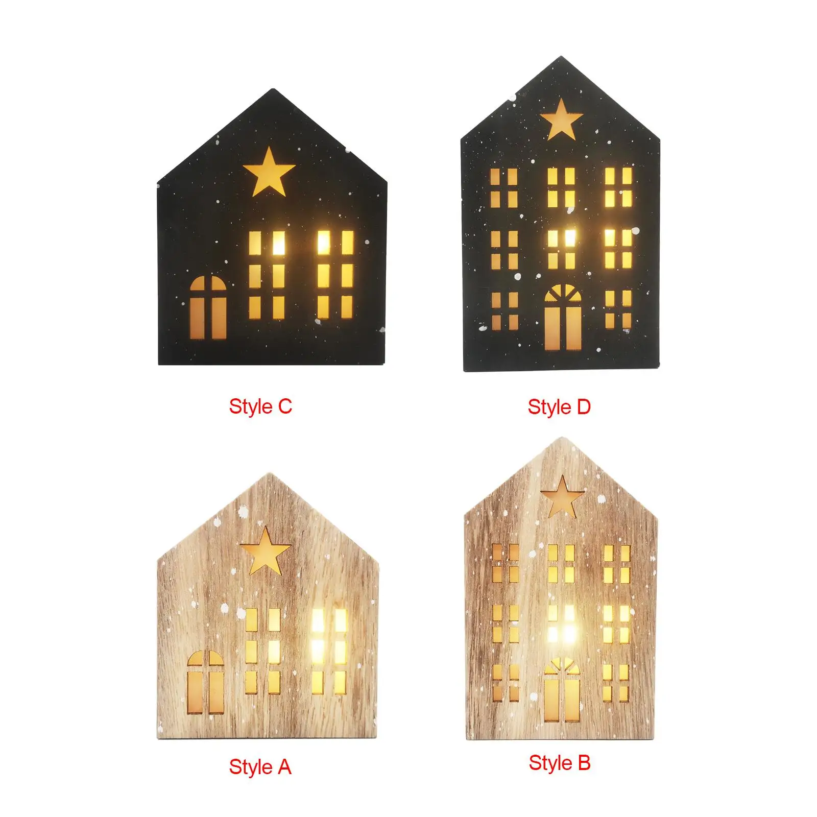 Christmas Glowing House Christmas Gift LED Holiday Decoration Christmas Ornament for Festival Bookshelf Office New Year Bedroom