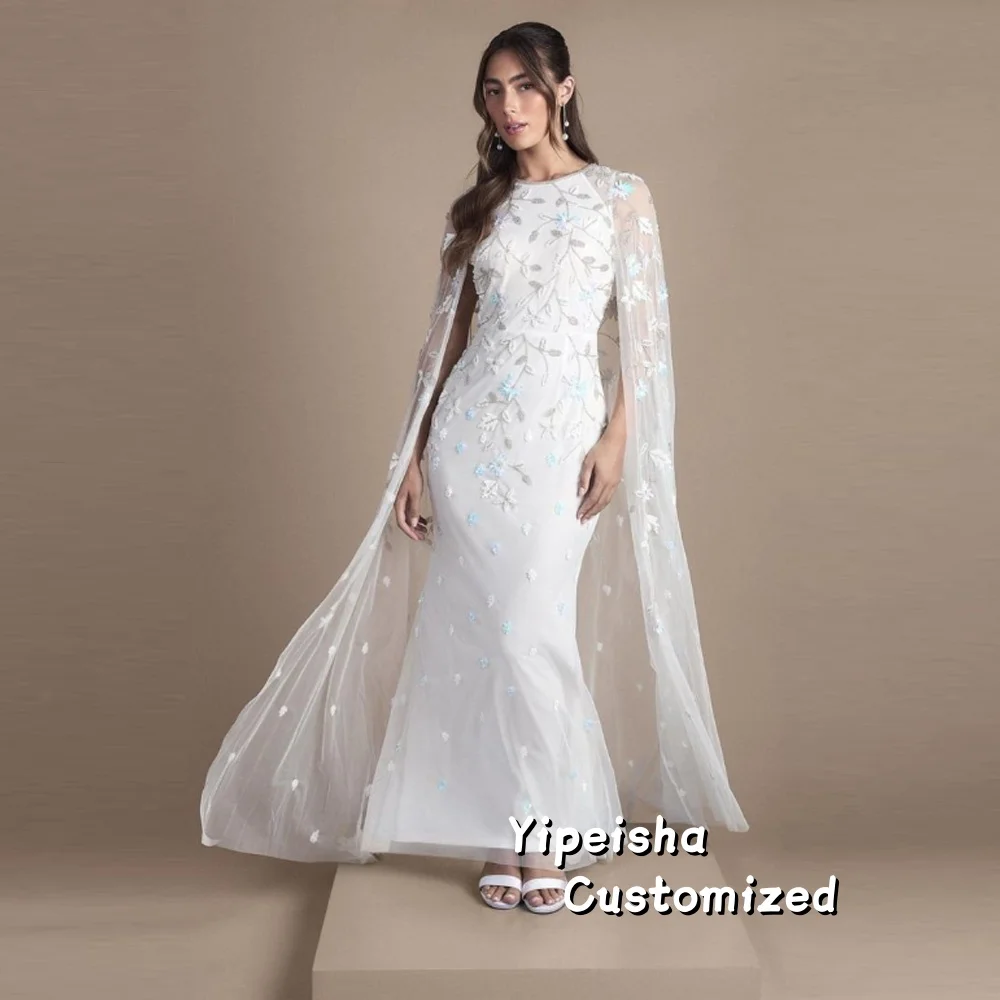 

Customized Sexy Sleeveless O-neck Evening Dress Appliques Flower Craft A-line Prom Dress Bespoke Occasion Gown Midi Dresses