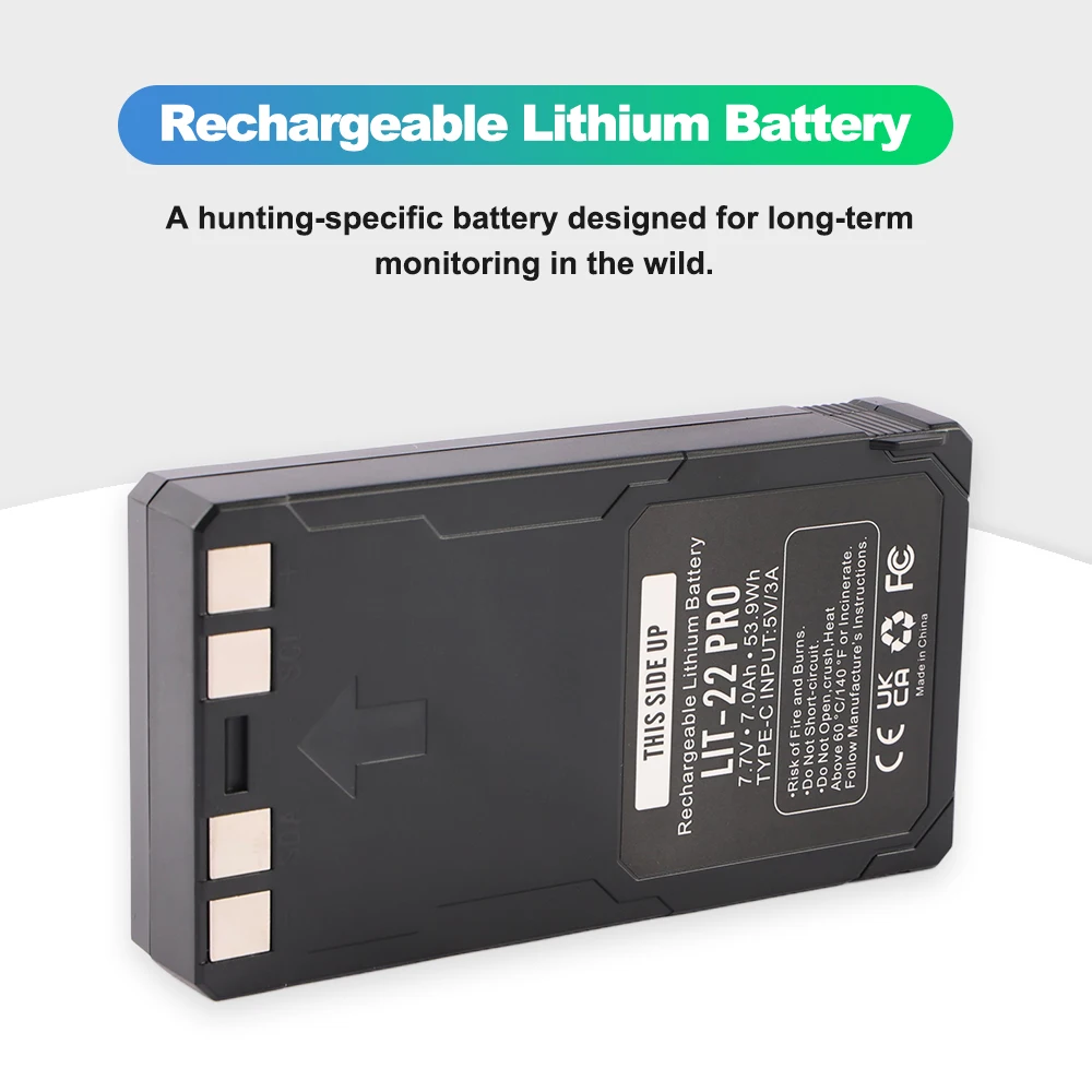 LIT-22 7000mAh Rechargeable Lithium Battery For SPYPOINT Trail Camera For Flex-M, Flex G-36, Flex-Plus