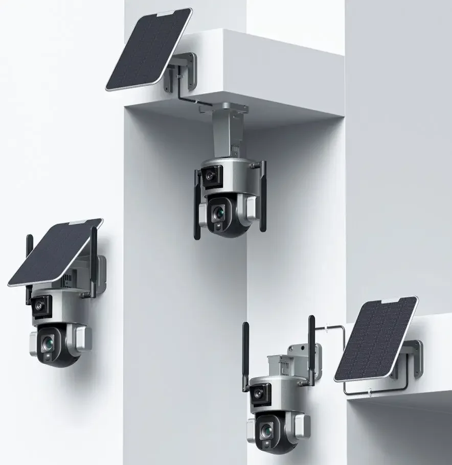 Solar Dual Linkage camera Solar and PTZ Linkage Camera 8MP Wireless 4G CCTV Camera Outdoor IP66 Waterproof Y5 Solar Dual Camera