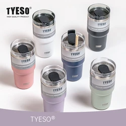 TYESO TS-8726C 20oz/30oz Insulated Tumbler With Lids and Straws Stainless Steel Double Vacuum Coffee Tumbler Cup Portable Mug