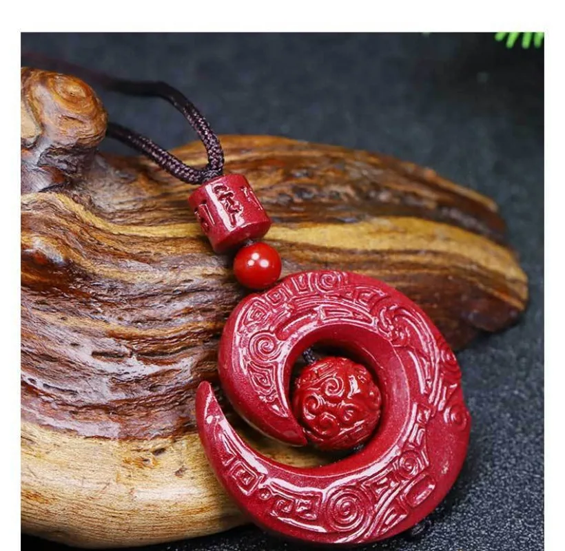 Cinnabar Comes To Run Necklace Women's Light Luxury Fashion Transfer Bead Pendant