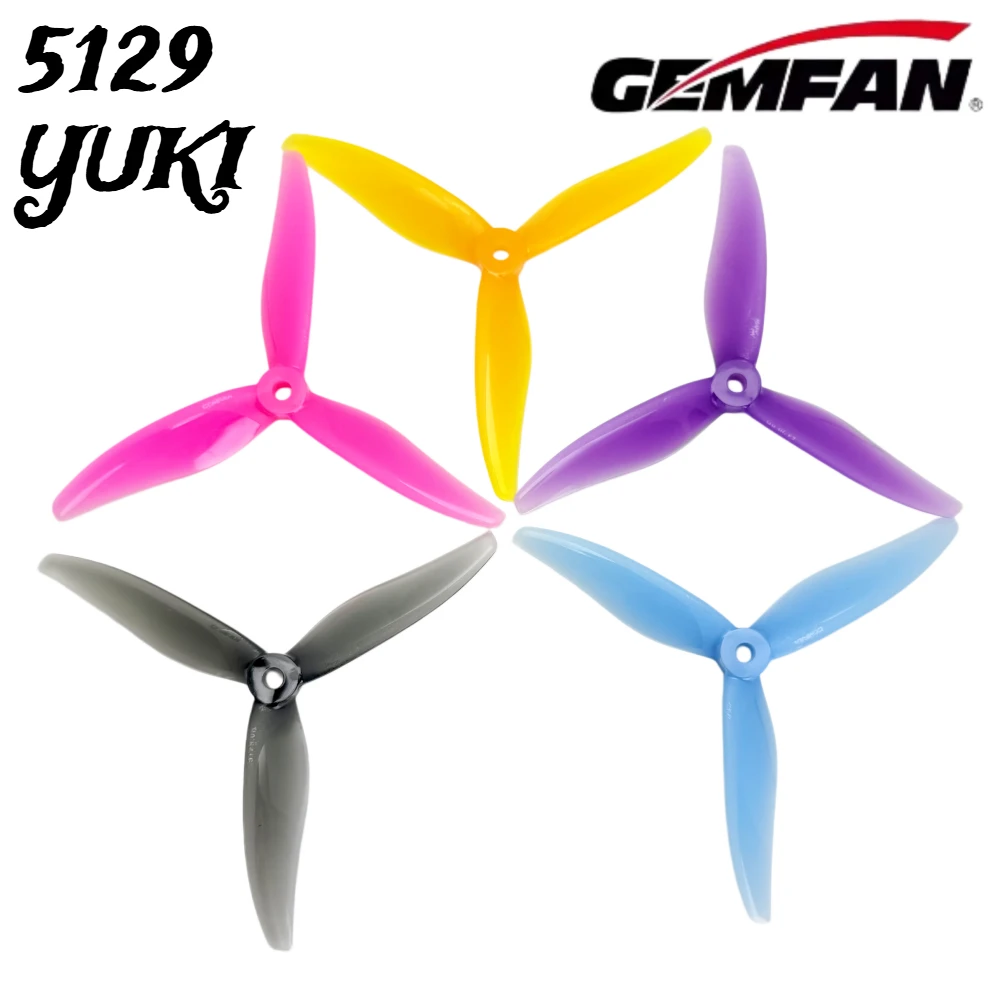 2Pairs/4PCS GEMFAN YUKI 5129 Props 5inch 3-Blade PC Propeller CW CCW For 2306 2207 Brushless Motor RC FPV Racing Freestyle Drone