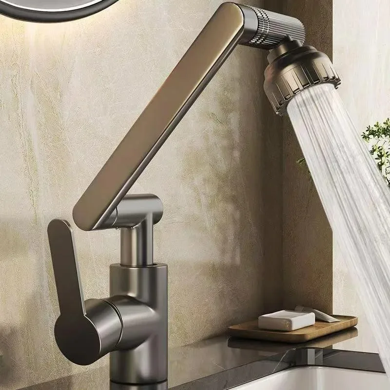 Dual-mode Universal Rotating Faucet Mechanical Arm Wash Basin Kitchen Bathroom Hot And Cold Household Basin Wash Basin Wash Up