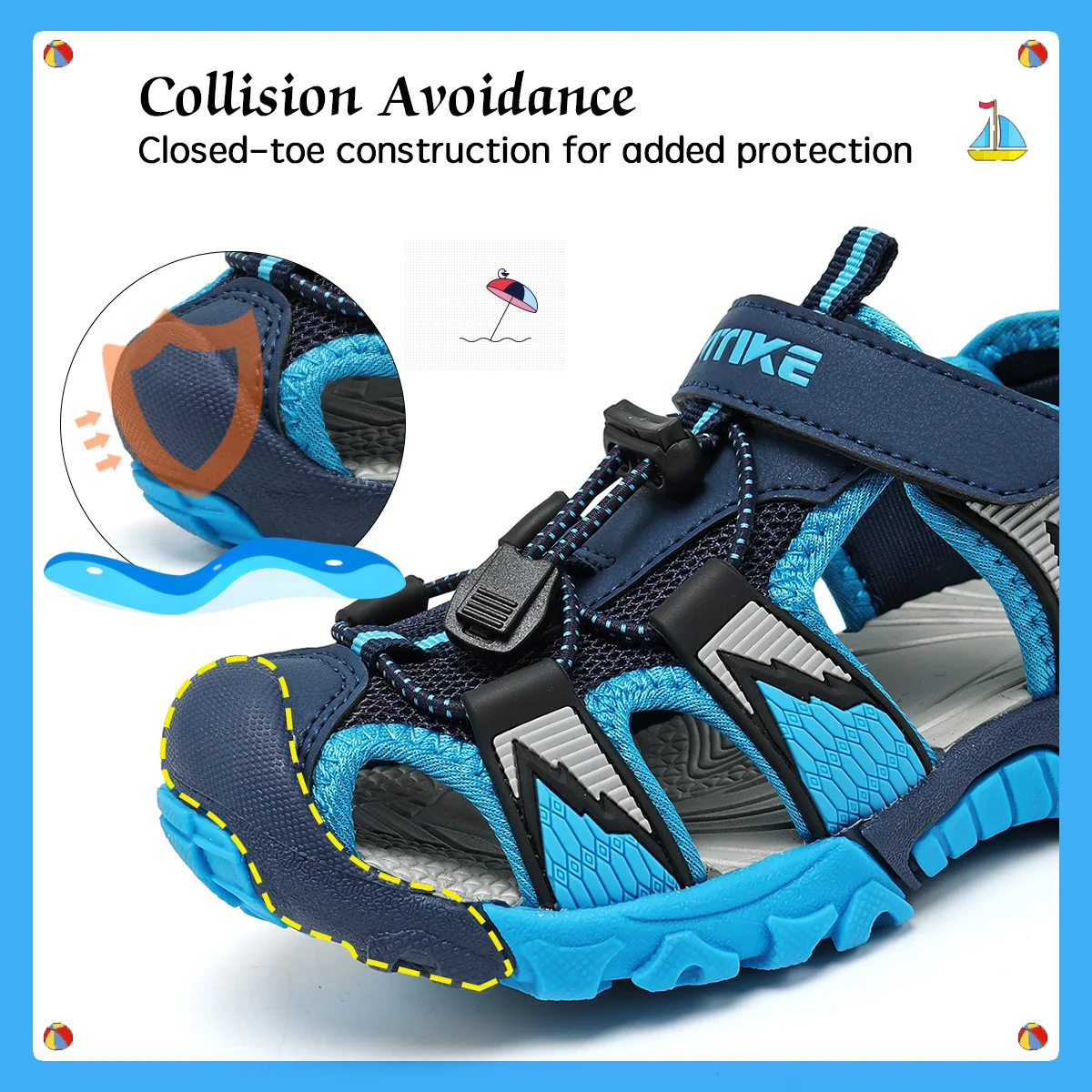 Summer Beach Sandals for Boys Comfortable Closed Toe Safty Shoes