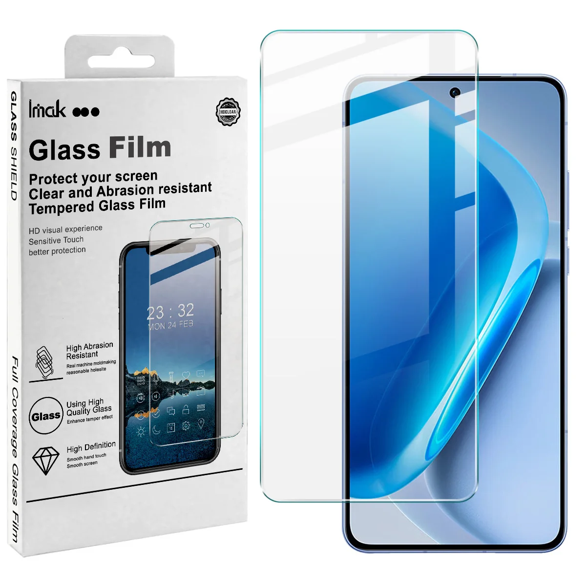 IMAK H Tempered Glass for IQOO Neo 11 5G Screen Protector Film Support Fingerprint