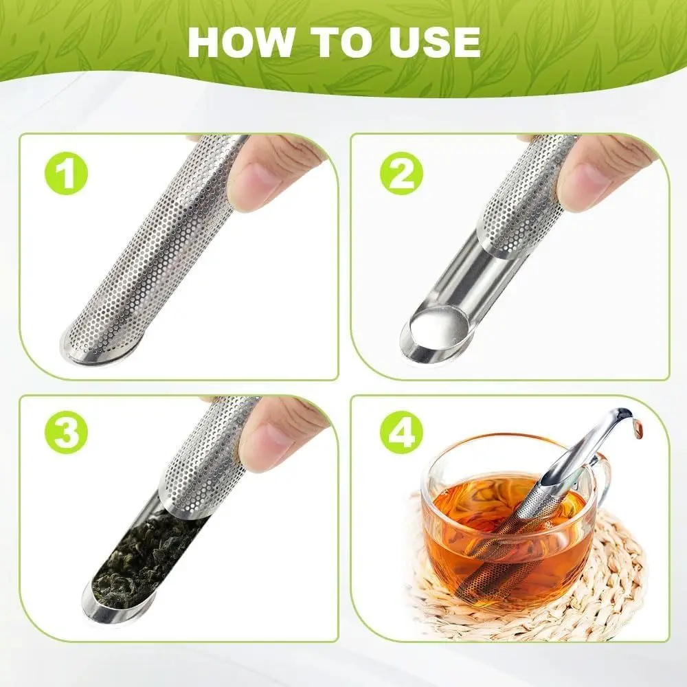 Stainless Steel Tea Diffuser Easy to Clean Durable Mesh Strainer with Hanging Hook Handle Portable Loose Leaf Tea Steeper