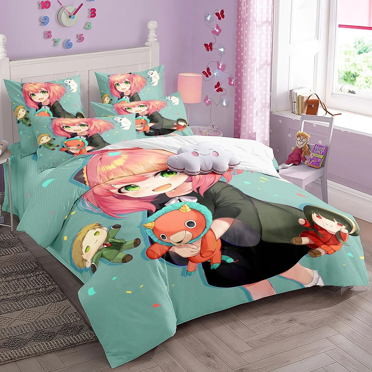 Spy X Family Anime Bedding Set, Anya Duvet Cover,Quilt Cover for Boys and Girls, Single, Twin, Queen Size