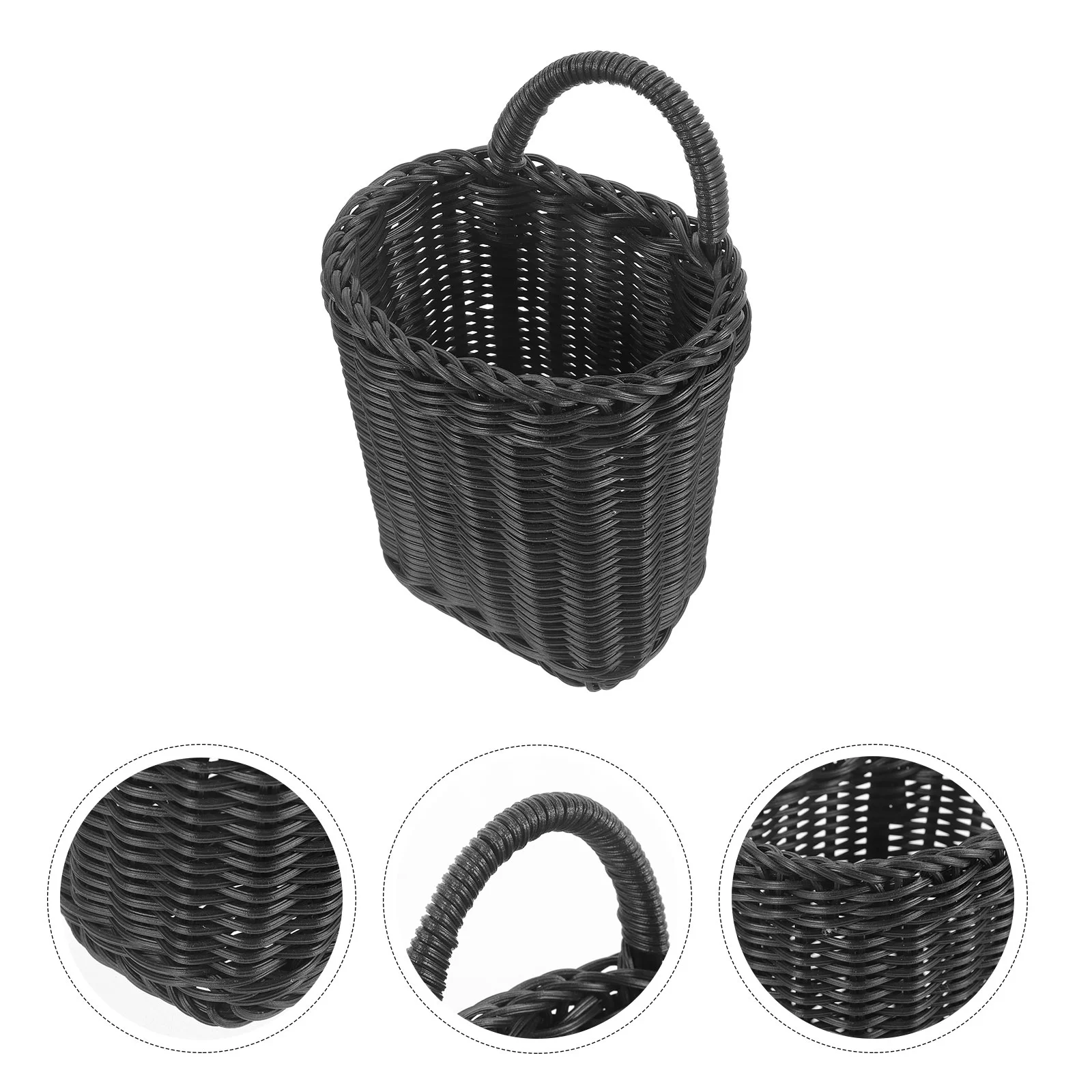 

Black Hanging Basket Bathroom Rattan Bohemian Decor Wall Storage Large Baskets for