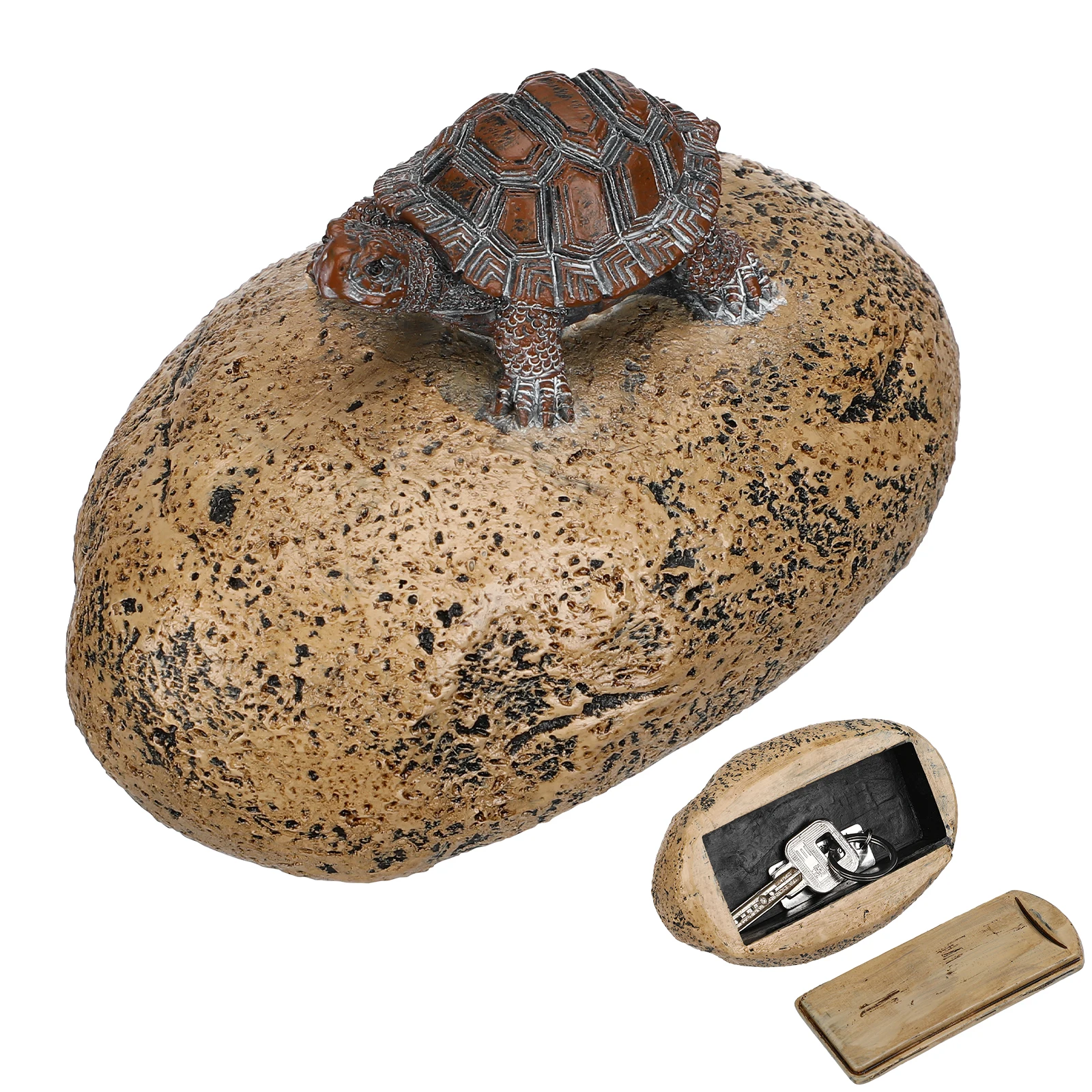 Resin Rock Turtle Design Outdoor Hider Garden Statues Stone Key Case Durable Storage Hide A Key Case