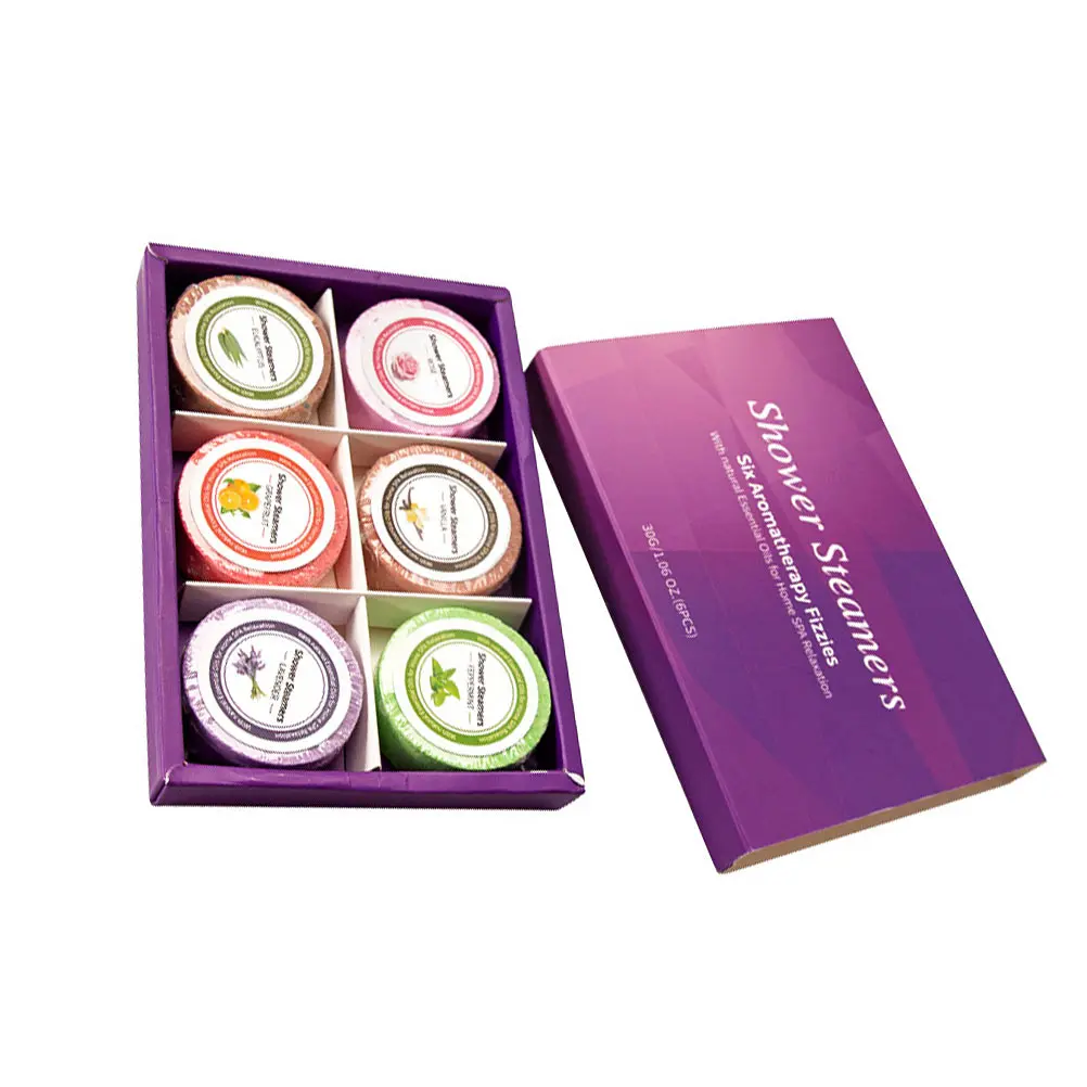 

6pcs Spa Tablets Natural Aromatherapy Shower Steamers Relaxing Bath Salt Tablets Home Travel Use Fragrant Skin