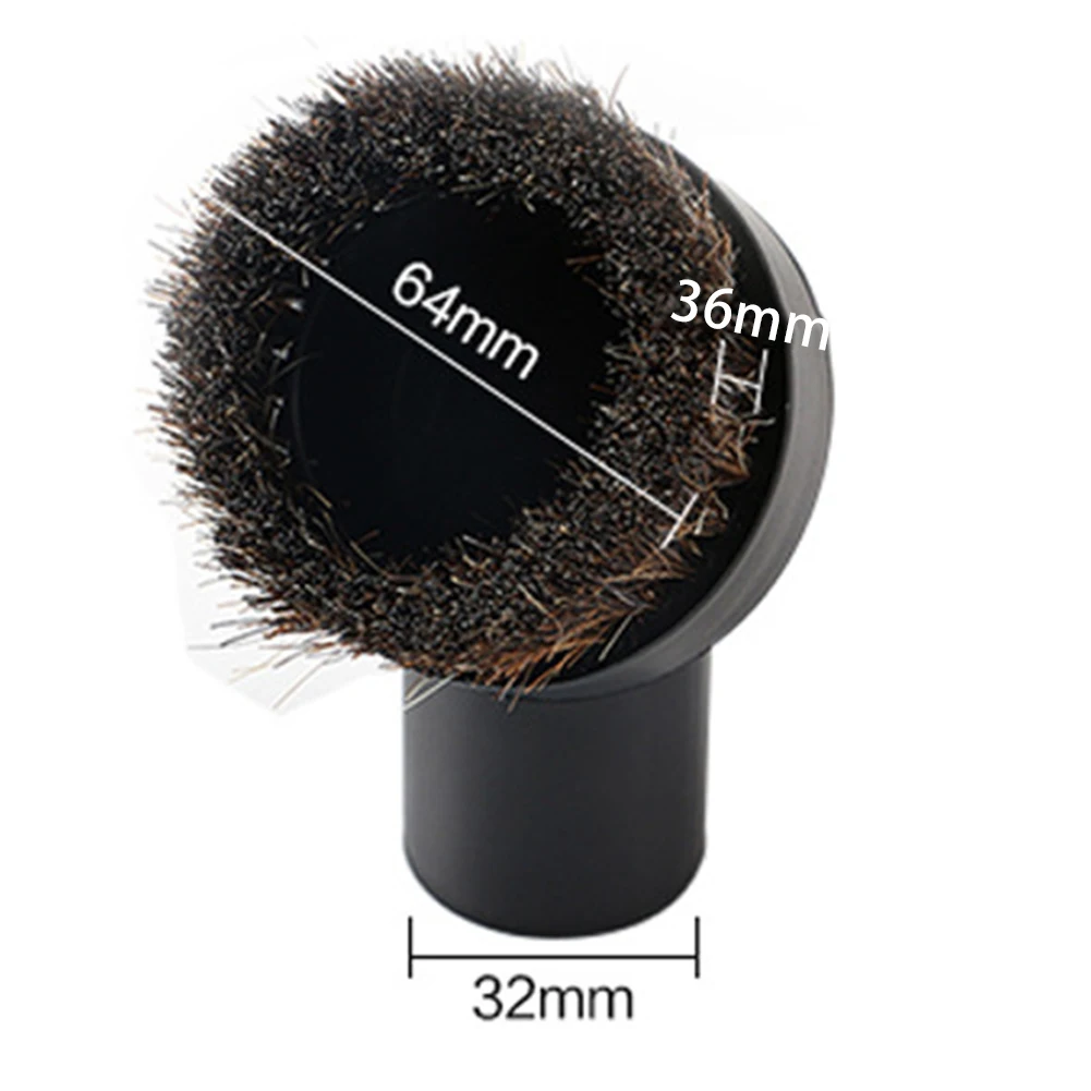 3.6cm Long Horse Hair Round Brush Vacuum Cleaner Brush With Adapter 32mm To 35mm  Vacuum Cleaner Part Sweeper Accessories