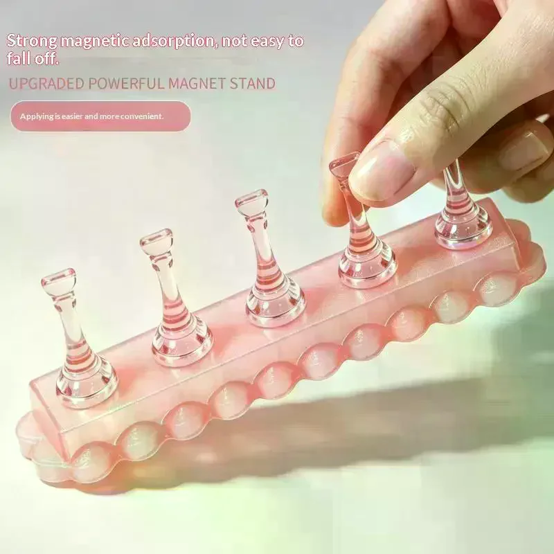 Nail Holder Aurora Nail Stand For Painting Magnetic Press On Nail Tech Must Haves Practice Acrylic Nail Art Display 6Pcs/set