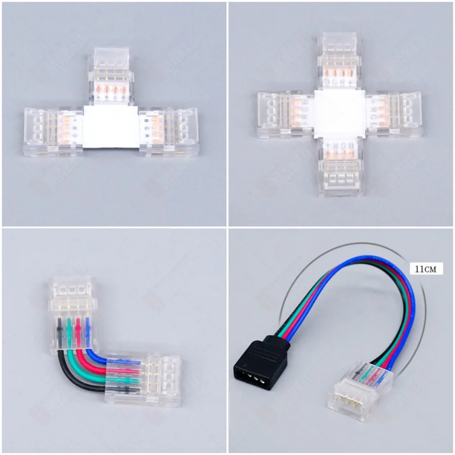 100pcs 4Pin 10mm Strip to strip LED Strips Connector for RGB 3528 5050 LED Strip Light Wire Connection Terminal Splice diy strip