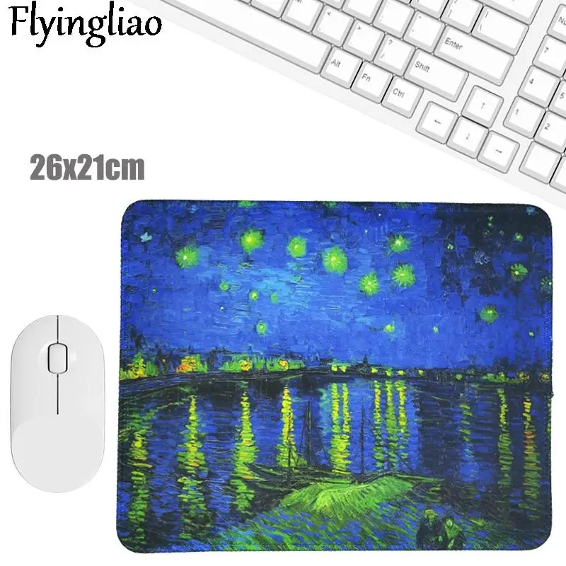 Van gogh Oil Painting Starry Sky Mouse Pad Pad Laptop Mouse Mat for Office Home PC Computer Keyboard Cute Mouse Pad Non-Slip