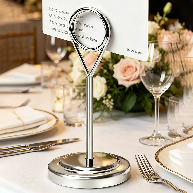 10 Pieces Stainless Steel Round Wedding Party Menu Paper Note Sign Holder Photo Picture Clip Table Number Place Card Holder