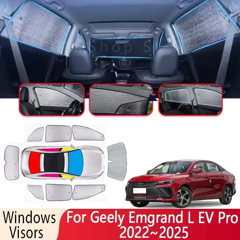 Car Sun Shade For Geely Emgrand L EV Pro 2022~2025 Windshield Sunshade Heat Insulation Auto Sun Protection Visor Car Accessories