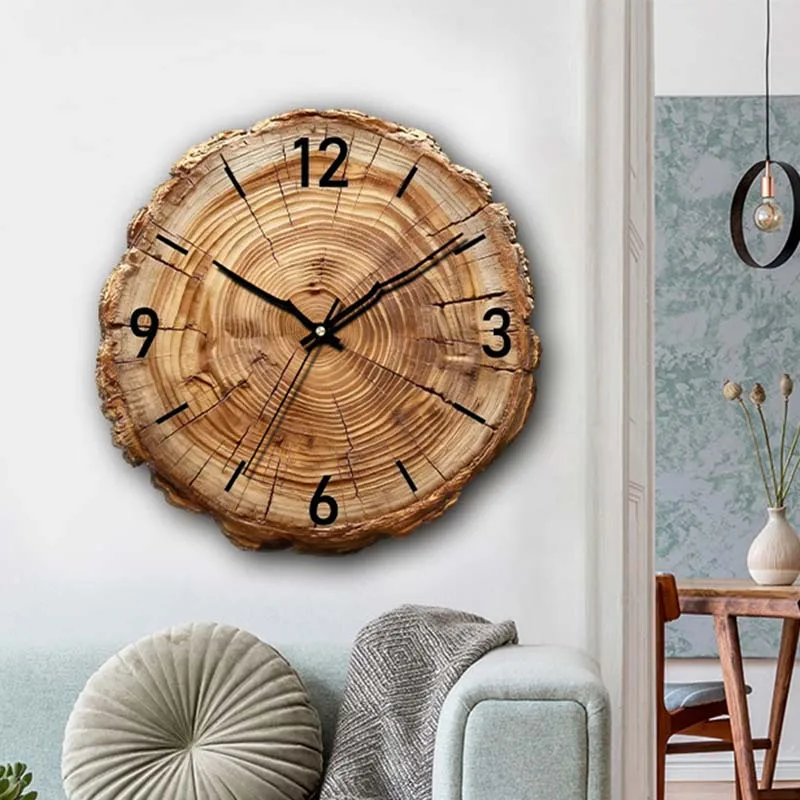 Elegant Premium Wall Clock Wooden Unique Quiet Design Aesthetic Art Wall Watch Living Room Bedroom Orologi Da Parete Home Decor