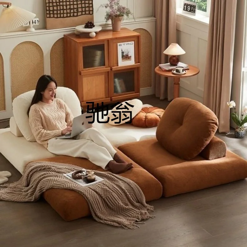 Dodder 2 lazy mochi fabric tatami sofa multi-functional floor folding sofa bed fully dismantled and washed three-in-one