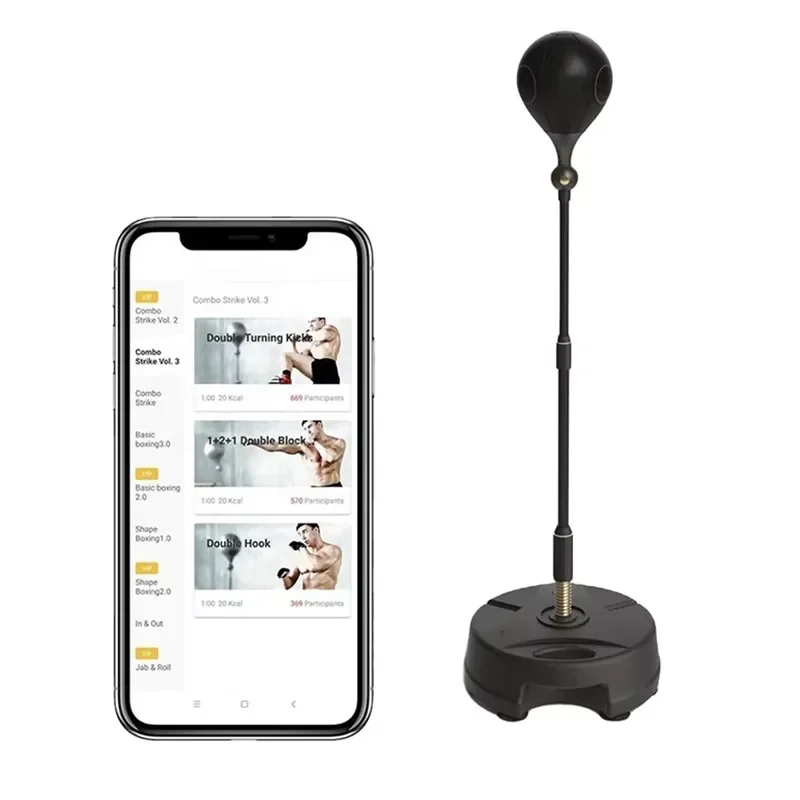 Heavy Duty Freestanding Inflatable Boxing Punching Bag Wireless App Connected Home Fitness Training Equipment for Kickboxing