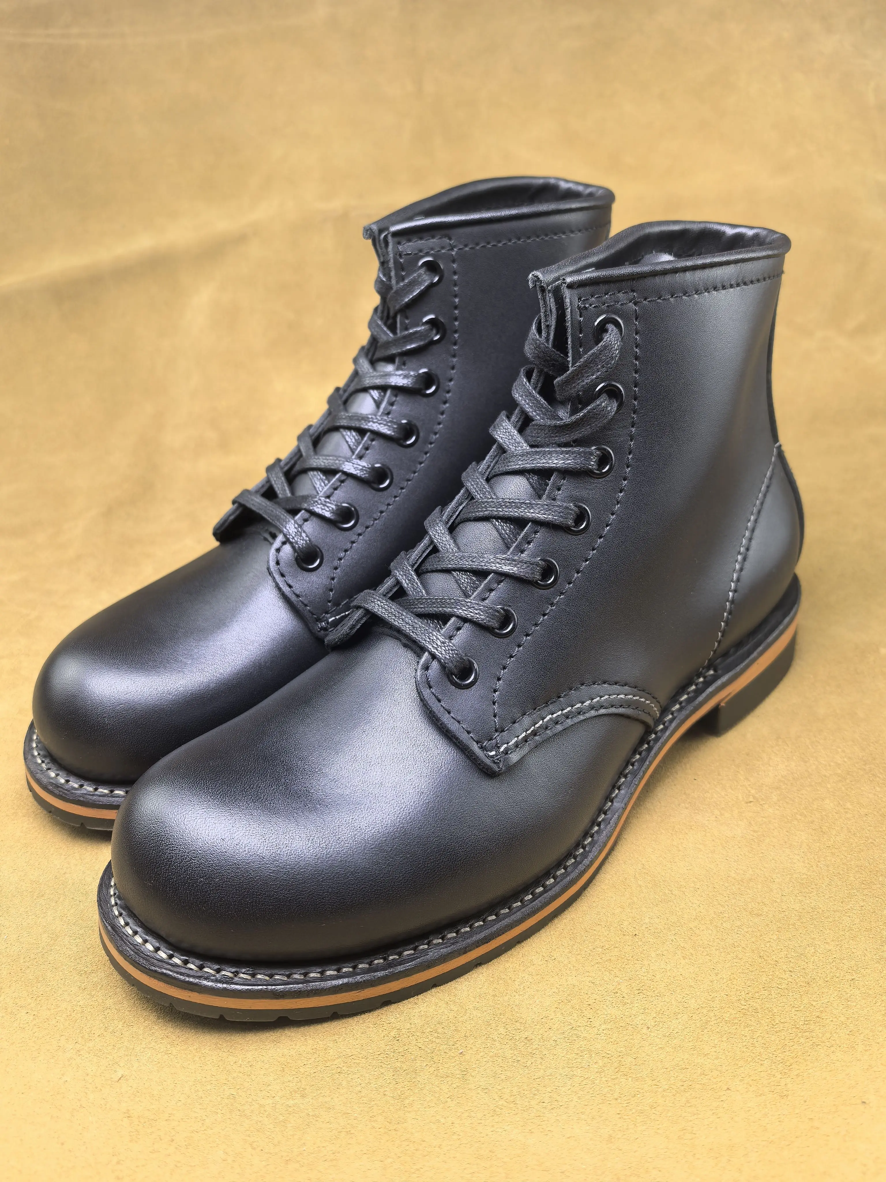 

Мужские высокие мужские ботинки из воловьей кожи сшивкой Goodyear для повседневной работы