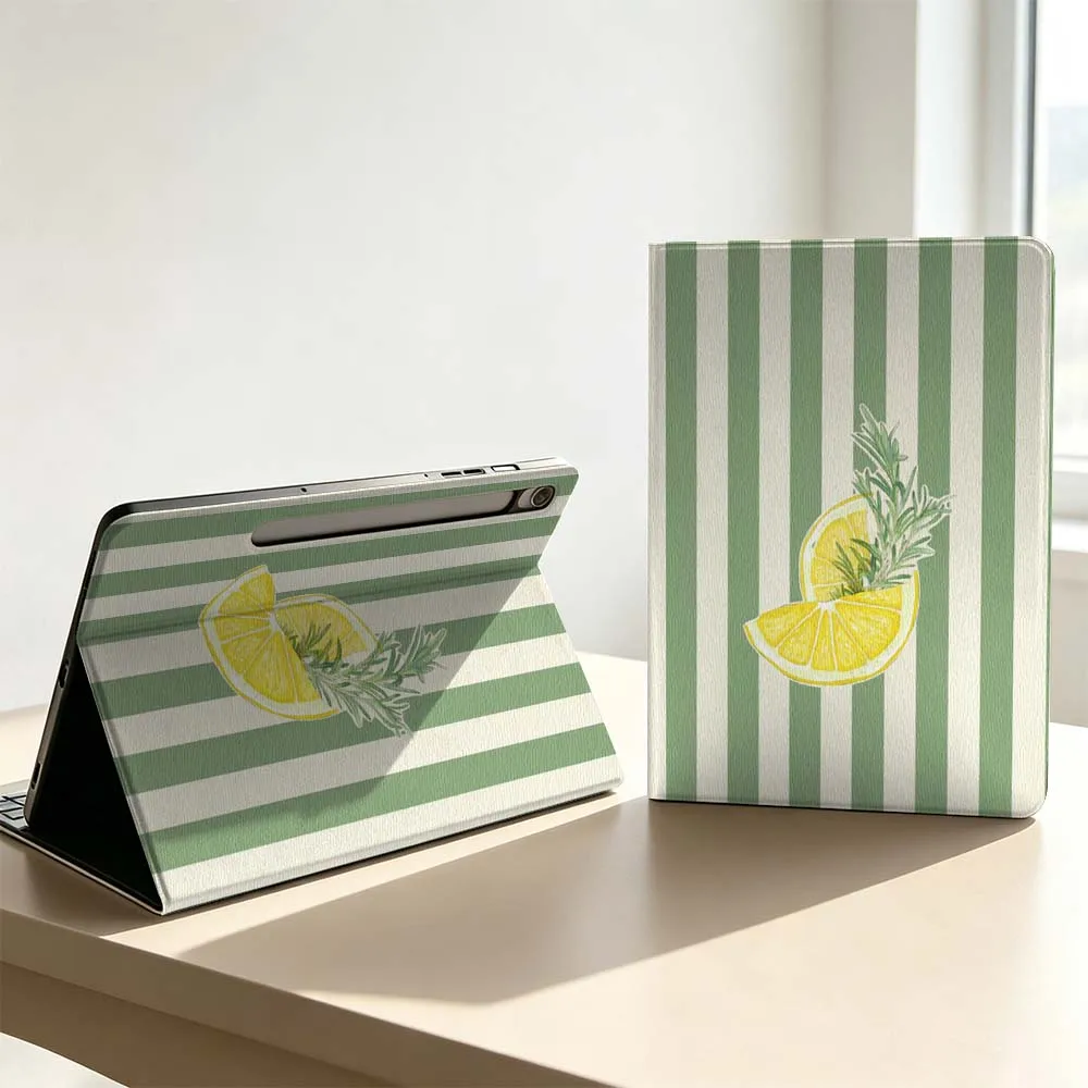 Lemon Orange Art Soft For Samsung Galaxy Tab S11 S10 S9 S8 S7 S6 A9 A8 A11 Lite FE Plus Pen Tray Tablet Case