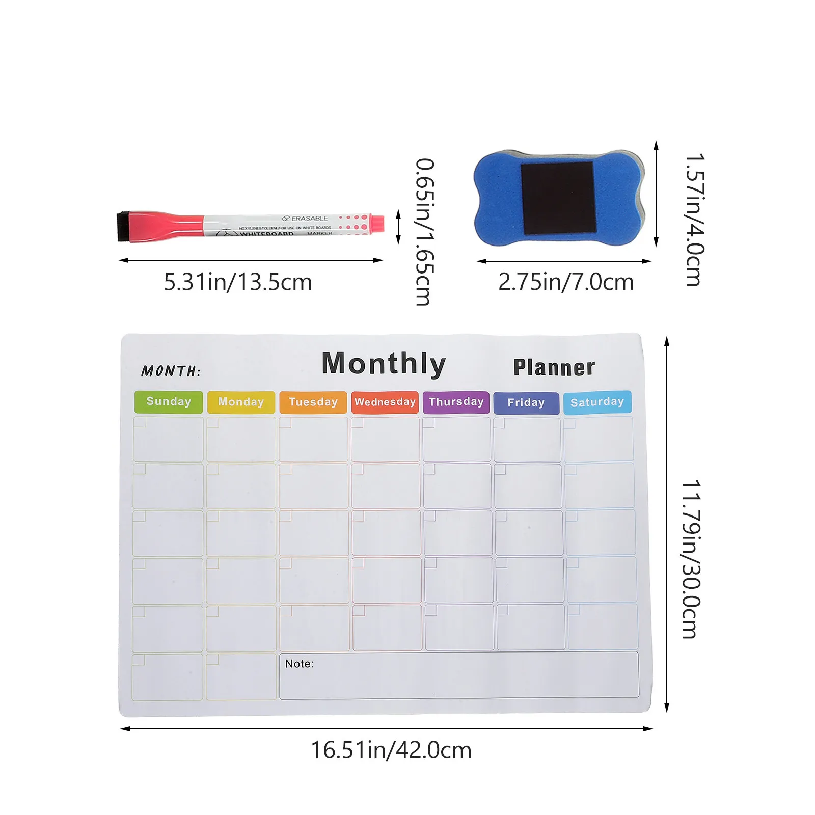 1Set Magnetic White Board Refrigerator Planner Erasable Writing Surface Compact Stick Wall Desk Blackboard