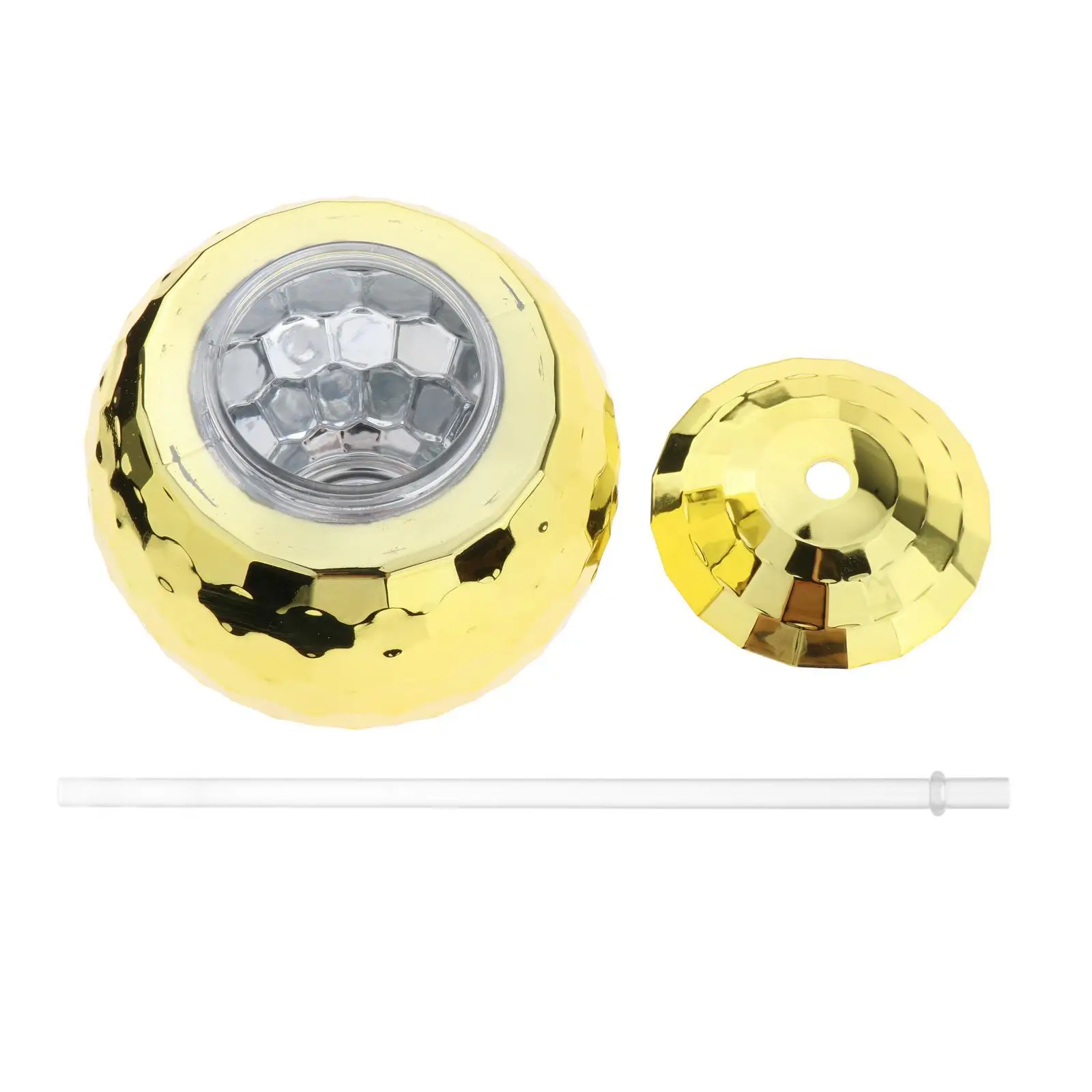 4x 20oz Disco Ball Cups Tea Bottle, Cocktail Cup with Lid and Straw Party