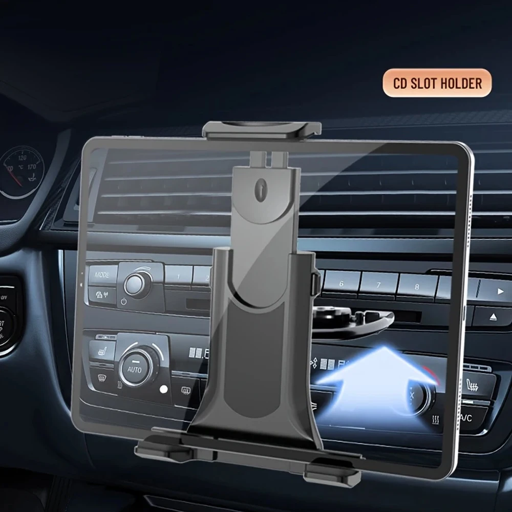 Car CD Player Slot Tablet Holder Universal Phone Mount for Navigation, Travel, Passenger Viewing and Everyday Driving Support