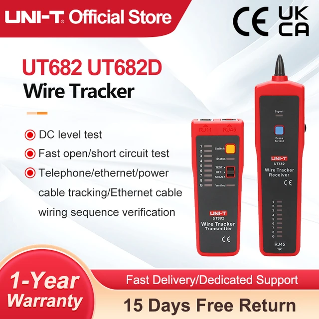 UNI-T UT682 UT682D Tester Sieciowy Przewodów Tracker RJ11 RJ45 Lokalizator Kabli Ręczne Narzędzie do Testowania Kabli do Konserwacji Sieci
