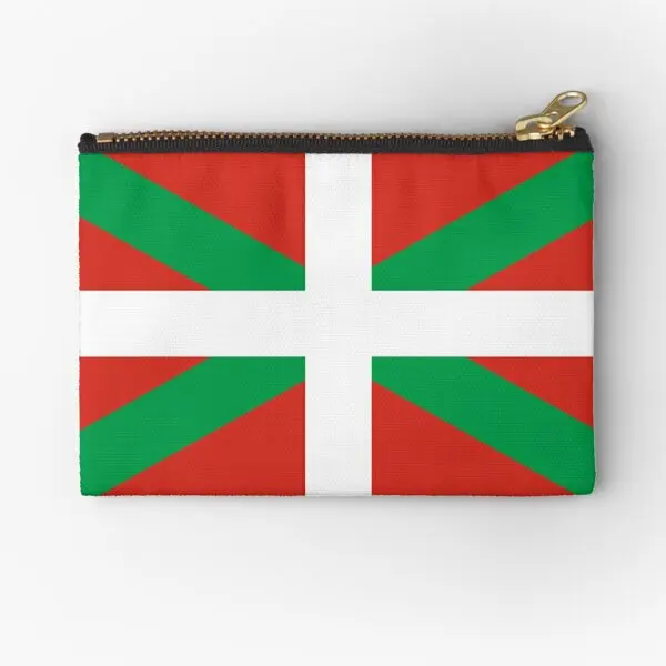 Basque Flag  Zipper Pouches Underwear Panties Storage Key Pure Money Coin Pocket Wallet Small Men Socks Cosmetic Bag Packaging