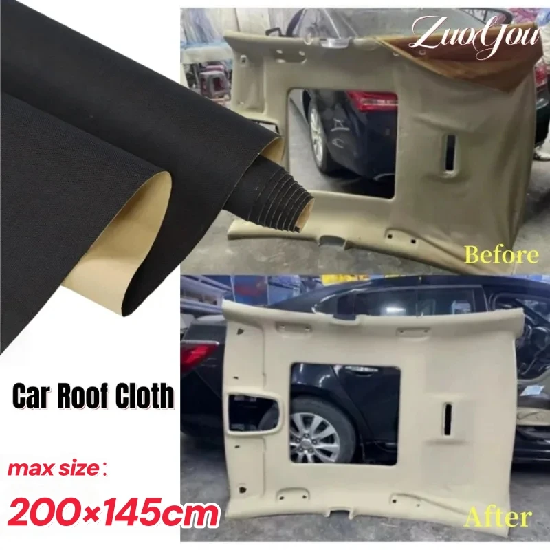 

Car Headliner Mesh Fabric Self-Adhesive Repair Auto Upholstery Door DIY Car Sky Roof Lining Adhesive Cloth Renovation Material