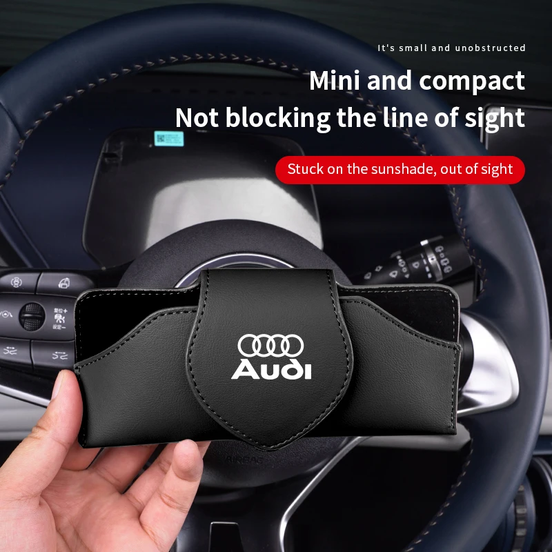 Car Glasses Case Auto Sun Visor Holder Sunglasses Clip For Audi Quattro A3 A4 A6 A5 Q5 A1 Q7 Q3 Q2 Q8 A7 A8 TT S1 SQ5 RSQ3 RSQ8