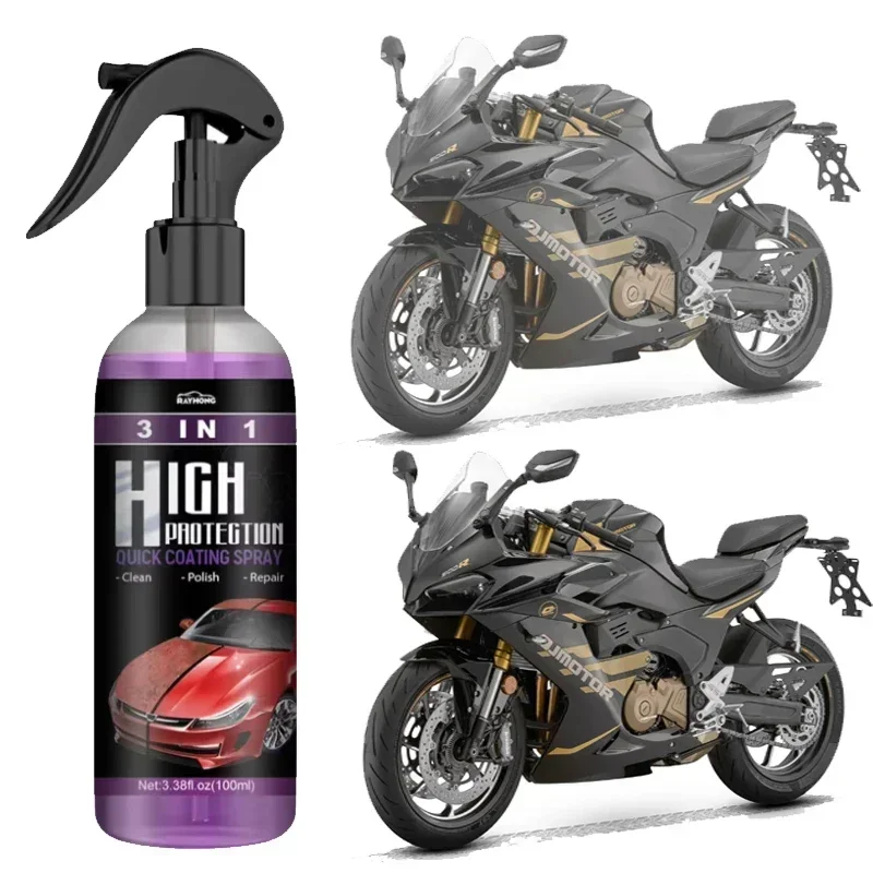 

100/30ml Motorcycle Quick Ceramic Coating Spray High Protection Car Wax Polishing Auto Body Compound Scratch Repair