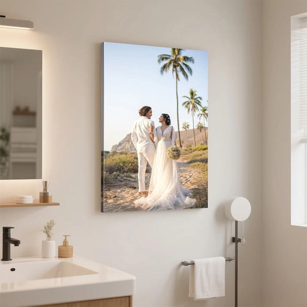 1 قطعة ملصق مخصص مع ملصق بدون إطار خشبي DlY ، طباعة صورة مخصصة لك على القماش ، هدية شخصية ، طباعة ملصق