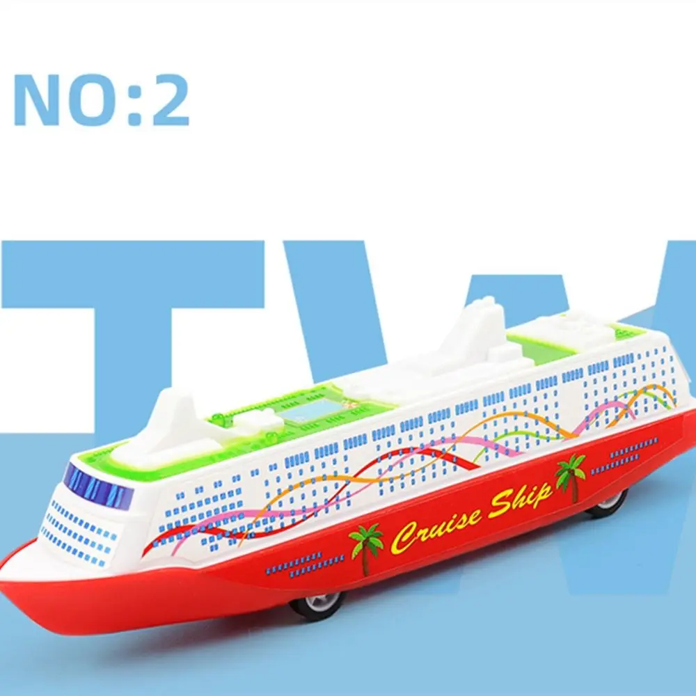 Desktop Ornaments Gliding Sliding Steamship Model Toy Simulation Cruise Boat Model Vehicle Mini Pull Back Ship Boys Toys