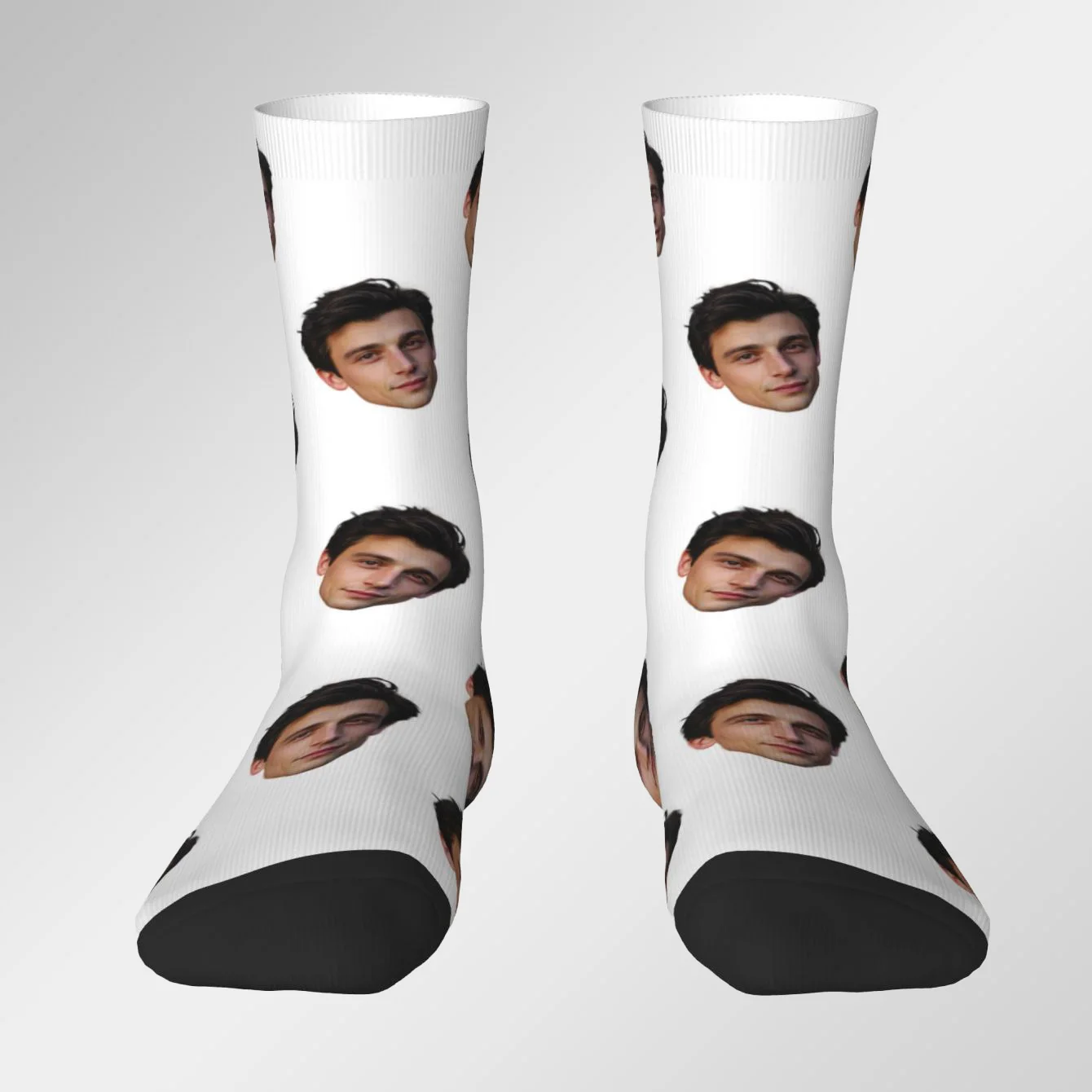Op maat gemaakte gezichtsvormige sokken Unisex op maat gemaakte sokken Gepersonaliseerde fotosokken Fotosokken Op maat gemaakte sokken als cadeau - afbeelding 2