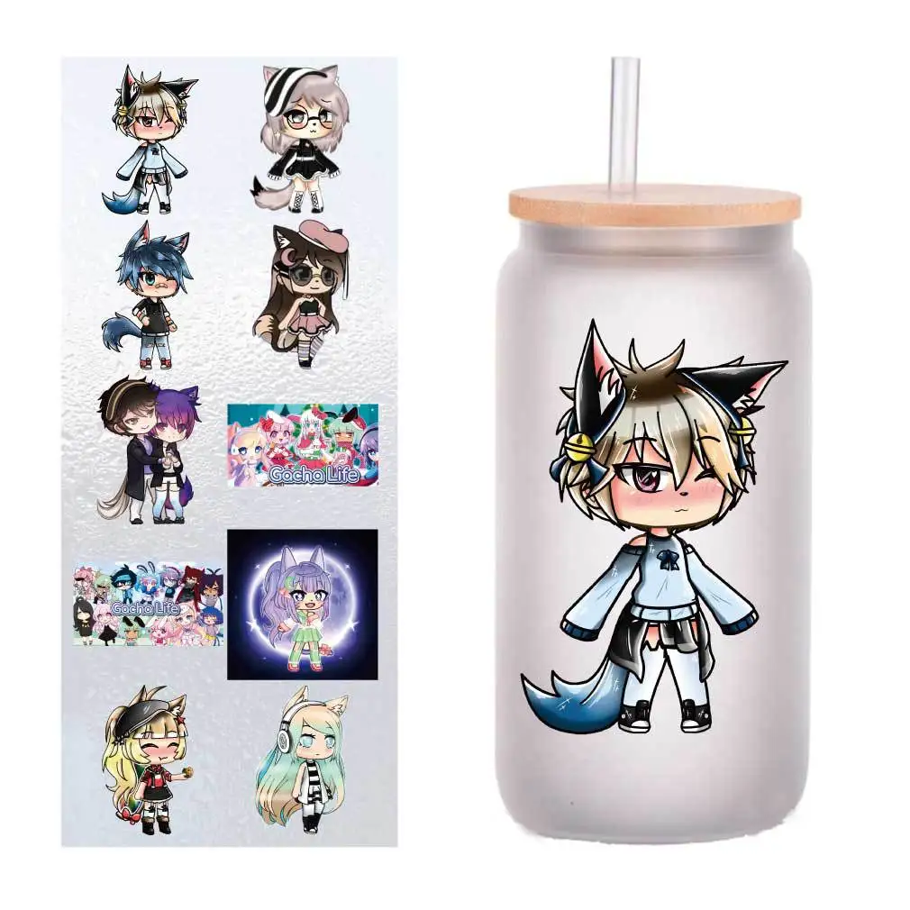 

10 PCs/Pack Twisted Egg Life Cartoon Cute UV Transfer Sticker Crystal Label DIY Cup Sticker customized four inches