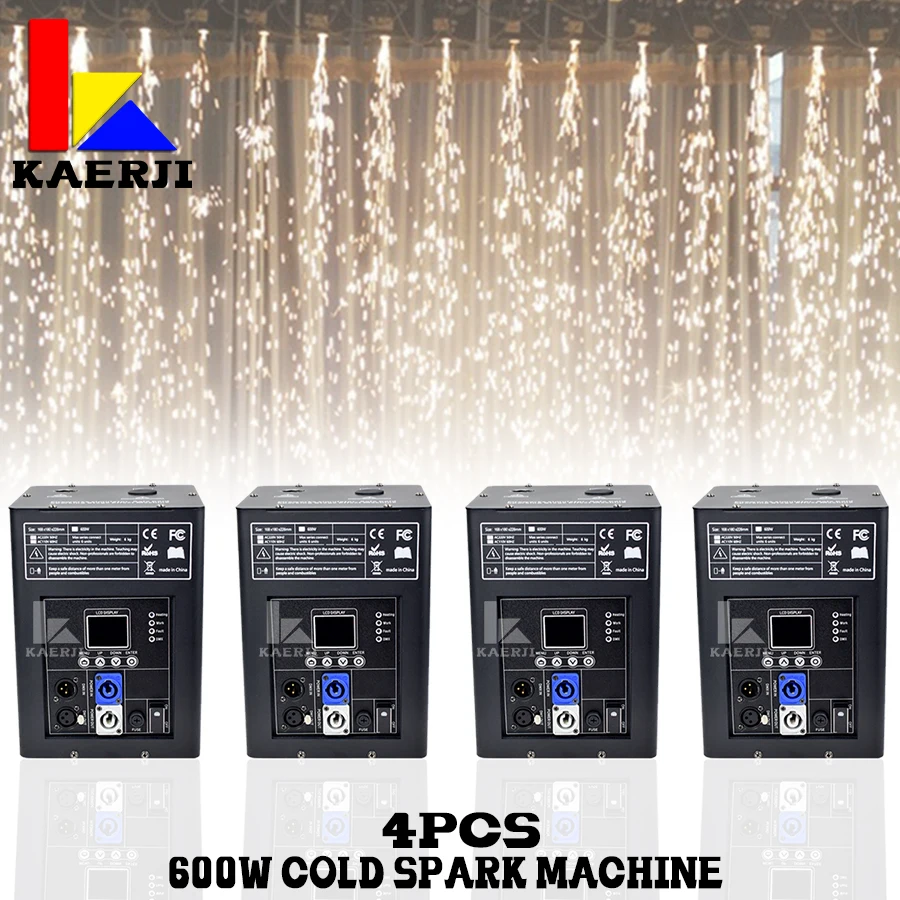 

0 Duty 4Pcs Electronic 600W Cold Spark Firework Machine For DJ Wedding Celebration Dmx Remote Control Sparkular Fountain Machine