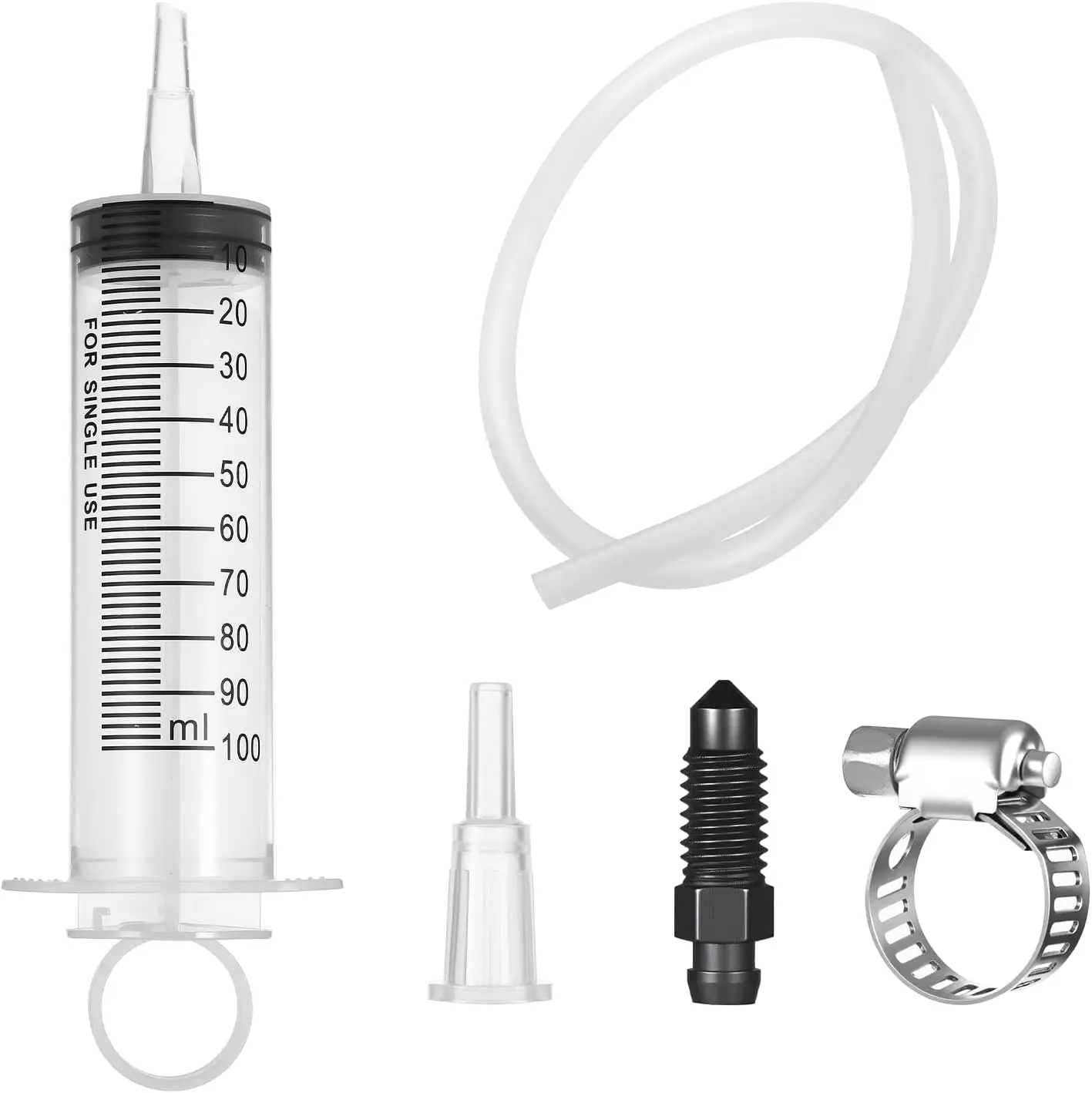 Brake Bleeder Kit, Hydraulic Disc Clutches Bleeding Kit, Brake Oil Bleed Tool Motorcycle Brake Fluid Bleeder Kit 100ML Syringe 5