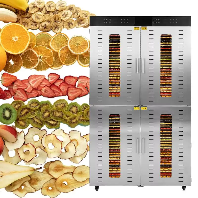 High Quality 96-Tray Industrial Stainless Steel Food Dryer 220V Fruit Vegetable & Meat Dehydrator With Drying Function