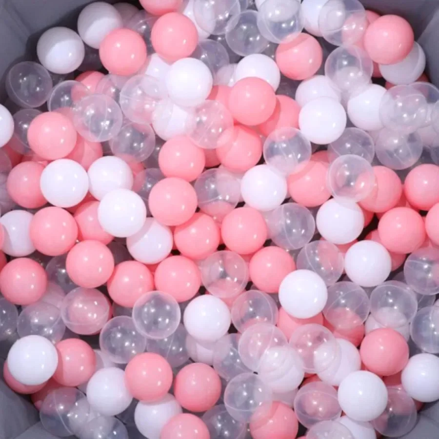 ピンクのボールピットボール500個入り、柔らかいプラスチック製の遊び用ボール、ボールピット、ペット用おもちゃ、無毒、レインボー、BPAフリー、プレイペン用ボール