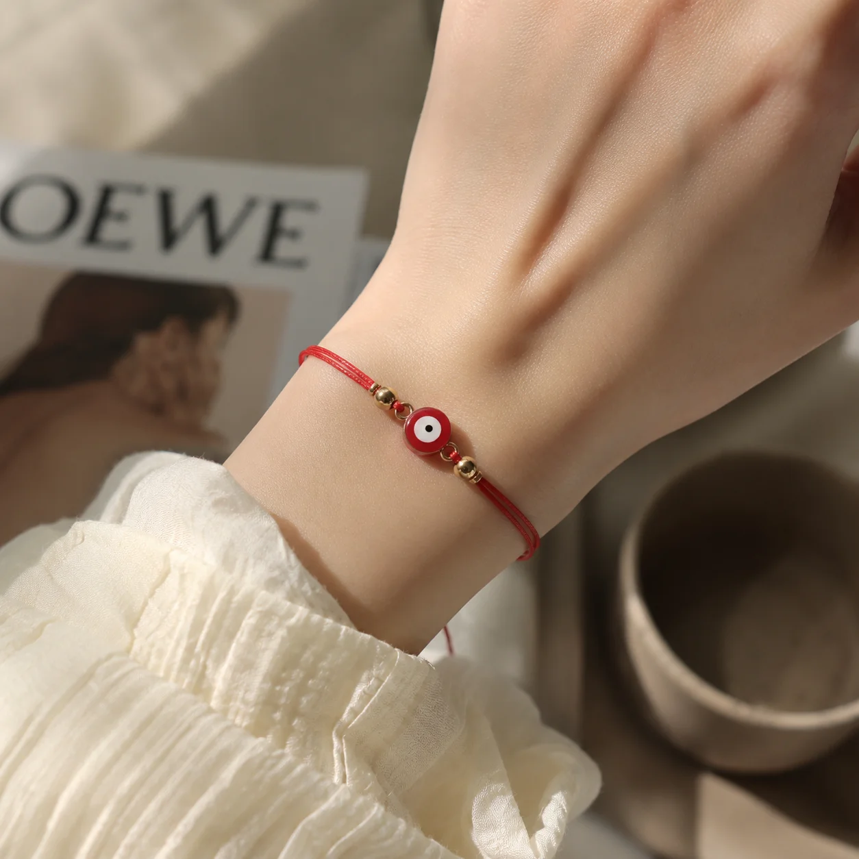 Vintage Greek Eye Demon Eye Bracelet String Handmade Lucky Red Rope Hand Rope Pulseras Fortune Bracelet Women