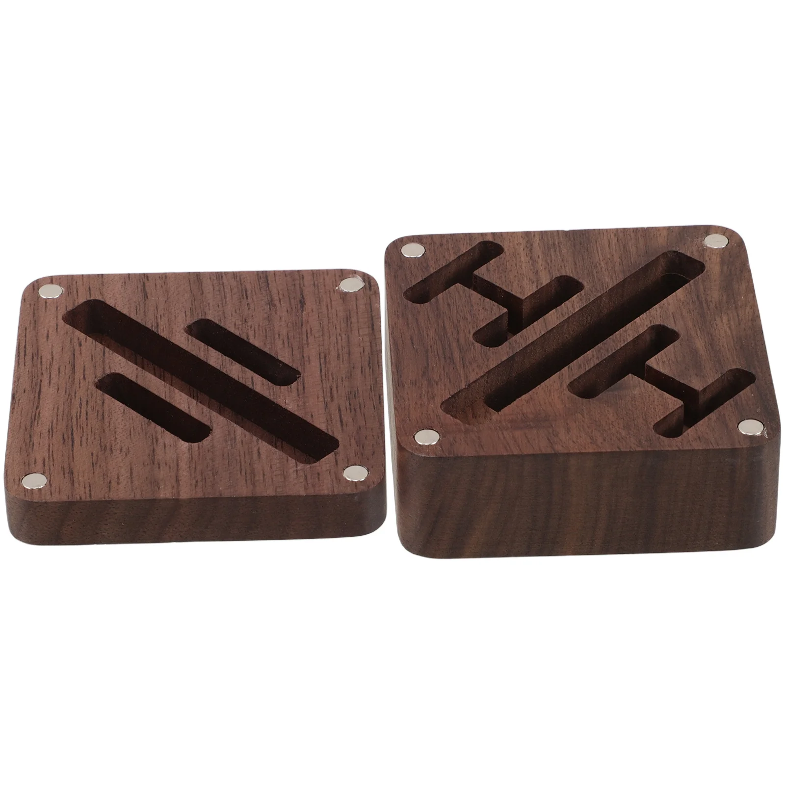 Wood Cufflinks Box Black Walnut for Men Tie Clip Display Case Small Jewelry Organizer Travel Accessory Elegant Gift