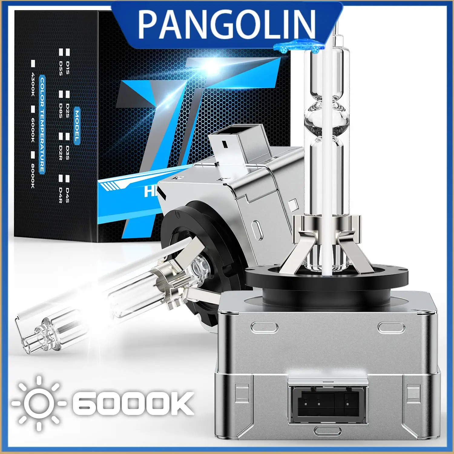 

PANGOLIN D1S HID Bulbs 2Pcs 35W 6000K Xenon Headlight Bulbs Super Bright 4000LM Conversion Kit For Halogen Headlamp Replacement