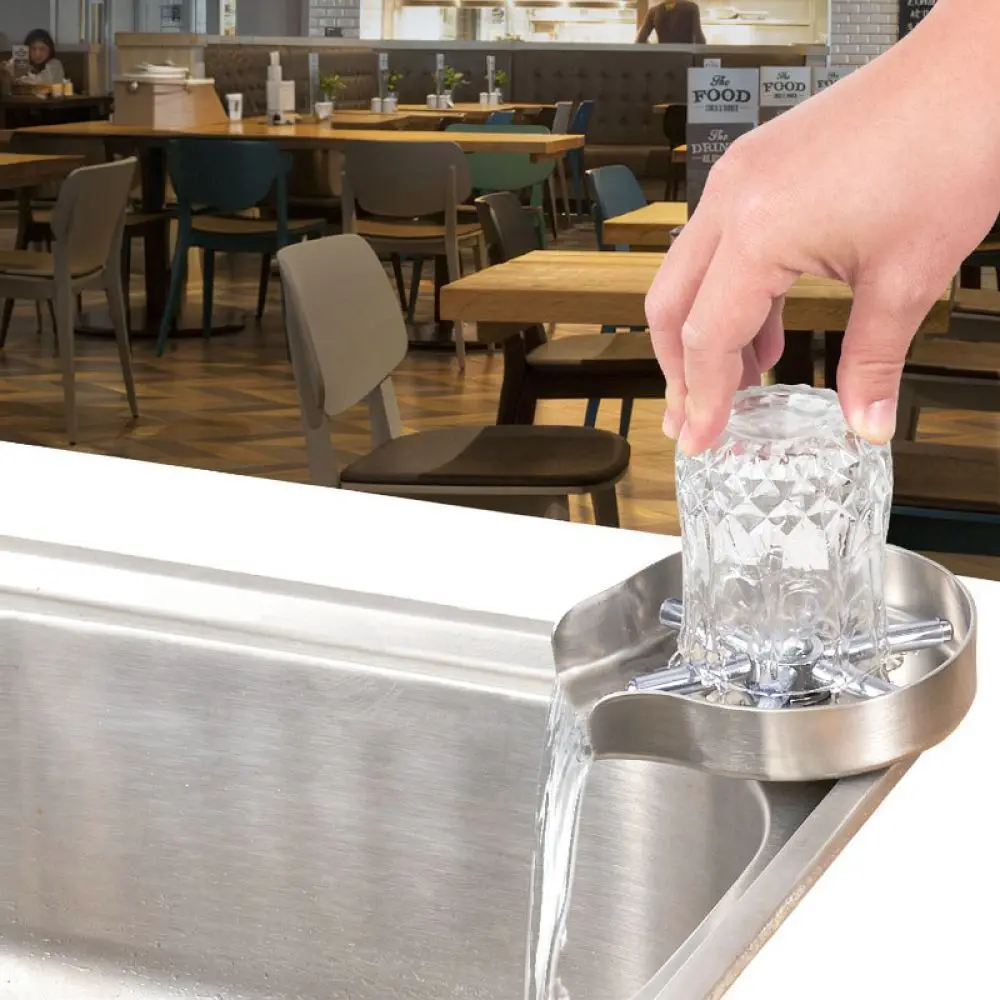 Pressurized Sink Glass Washer Automatic Rinser Stainless Steel Cup Cleaning Tool For Bar Restaurant Cafe Modern Accessory