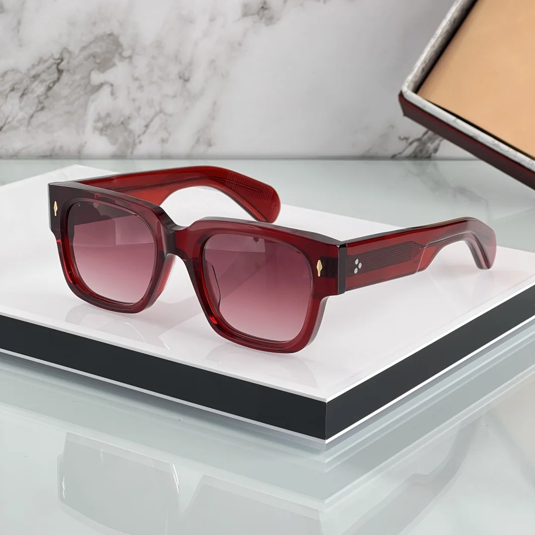 

JJMM ENZO Ретро квадратные солнцезащитные очки Роскошные винтажные модные толстые ацетатные очки UV400 Новые цвета унисекс дизайнерские очки высокого качества