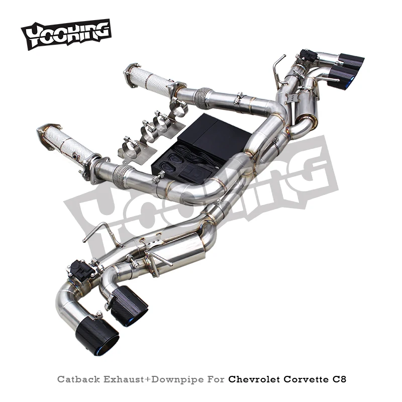 Auto Free Flow Downpipe Valvetronic Control Catback Exhaust For Chevrolet CORVETTE C8 6.2L 2019-2025 Car Exhaust Pipe Muffler