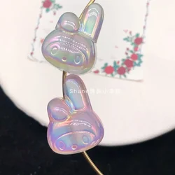 Contas soltas luminosas para colar de borracha infantil, material da pulseira acessórios, bonito minha melodia, cor prata, DIY