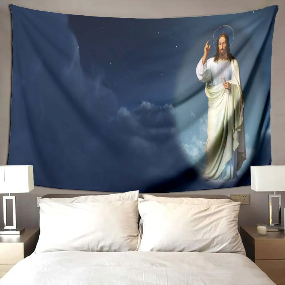 Jesus Tapestry Christianity for Bedroom Wall Apartment Wall Hanging Blessed Christian Gifts for Living Room Decoration Women Men